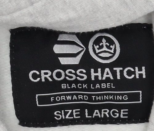 Crosshatch Unisex Black & Grey Hoodie, Large, Pullover