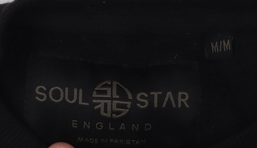 Soul Star Men's Black Pullover Sweatshirt - M
