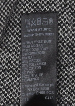 Marks and Spencer Women's Black Striped Pullover Jumper