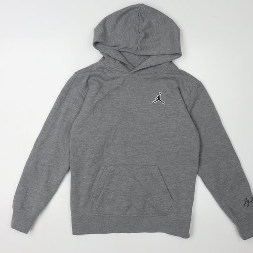 Jordan Boys Grey Hoodie, Logo, Pullover, L
