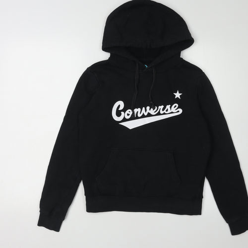 Converse Boys Black Hoodie XS Pullover Logo Casual