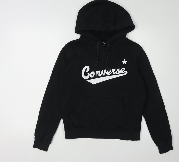 Converse Boys Black Hoodie XS Pullover Logo Casual