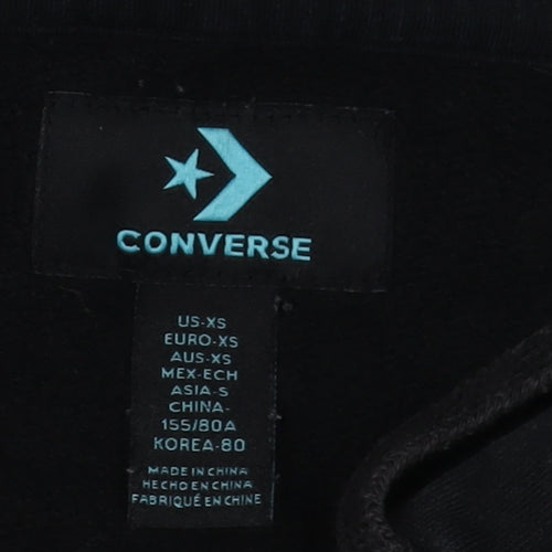 Converse Boys Black Hoodie XS Pullover Logo Casual