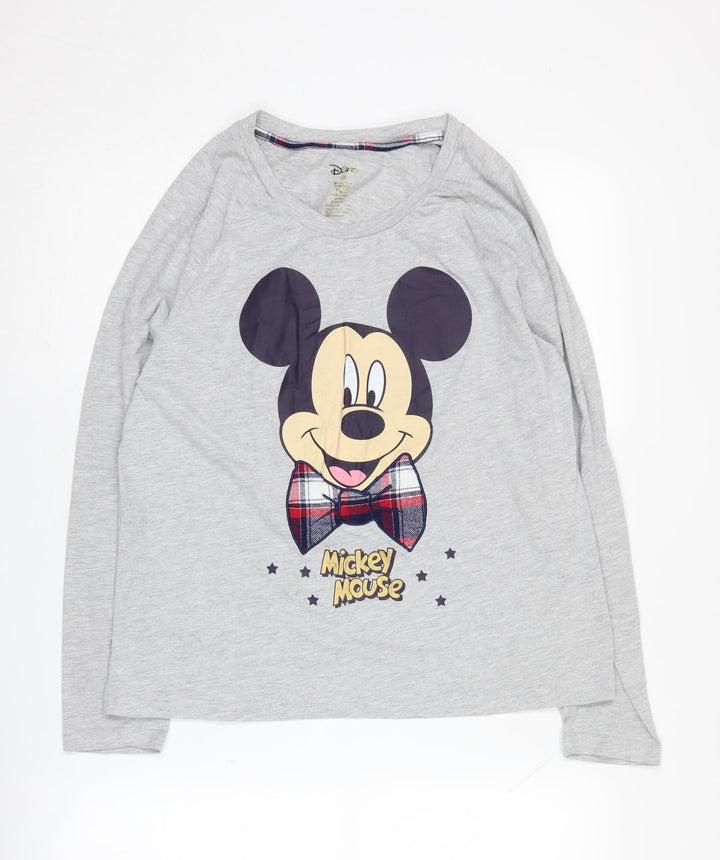 Disney Women's Grey Mickey Mouse Pyjama Top M