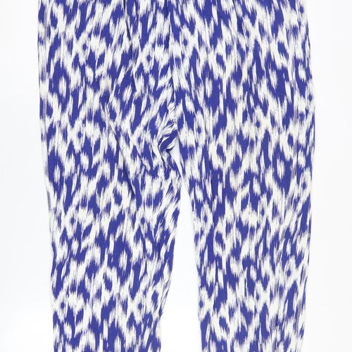 Marks and Spencer Women’s Blue Geometric Cropped Trousers