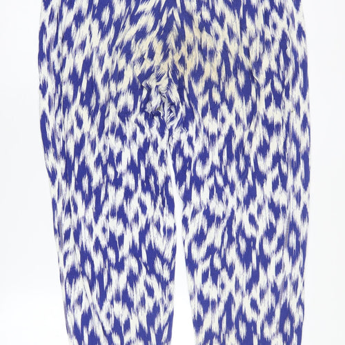 Marks and Spencer Women’s Blue Geometric Cropped Trousers