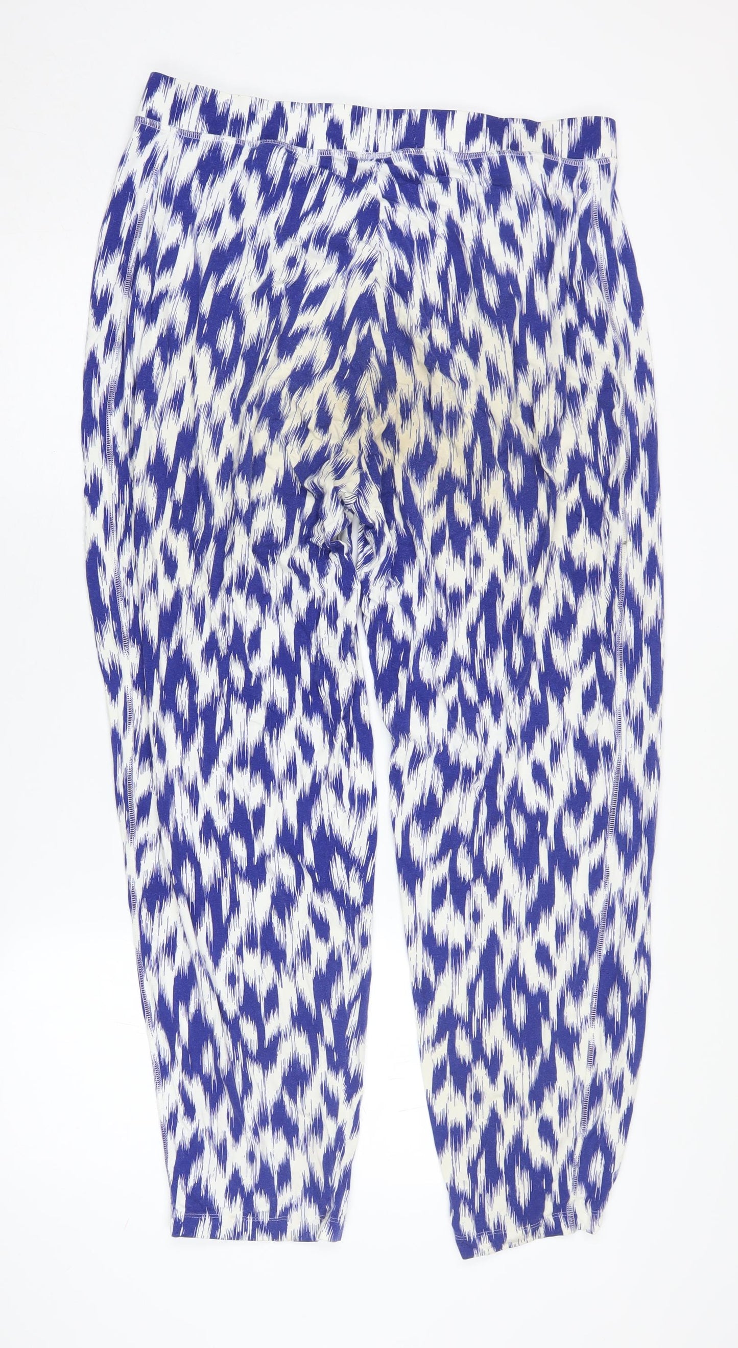 Marks and Spencer Women’s Blue Geometric Cropped Trousers
