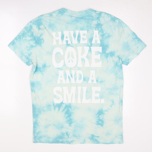 Coca-Cola Blue Retro T-Shirt, Unisex, M, Short Sleeve