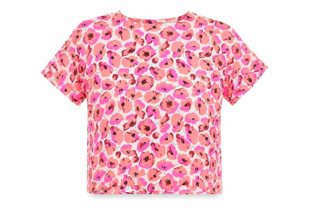 Warehouse Women's Pink Floral T-Shirt UK 16