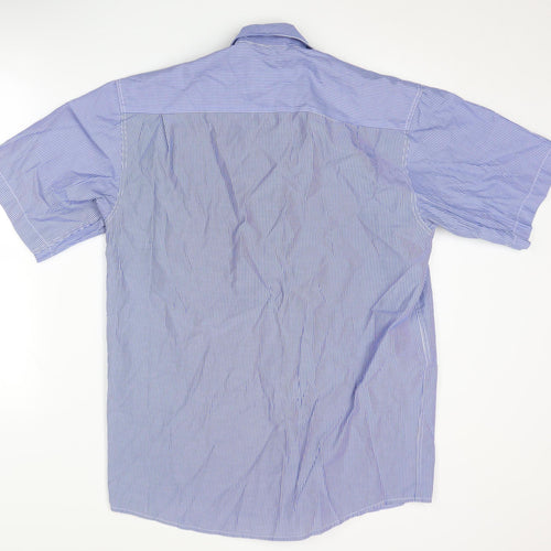 Tommy Hilfiger Men's Blue Striped Shirt - Size L