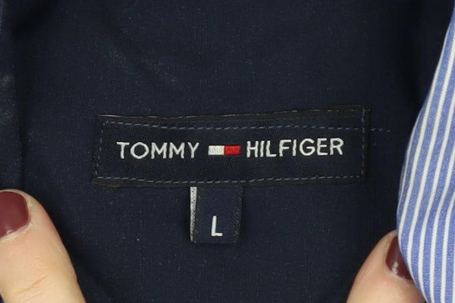 Tommy Hilfiger Men's Blue Striped Shirt - Size L