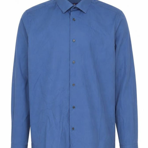 Next Men's Blue Slim Fit Long Sleeve Shirt, Size 17.5