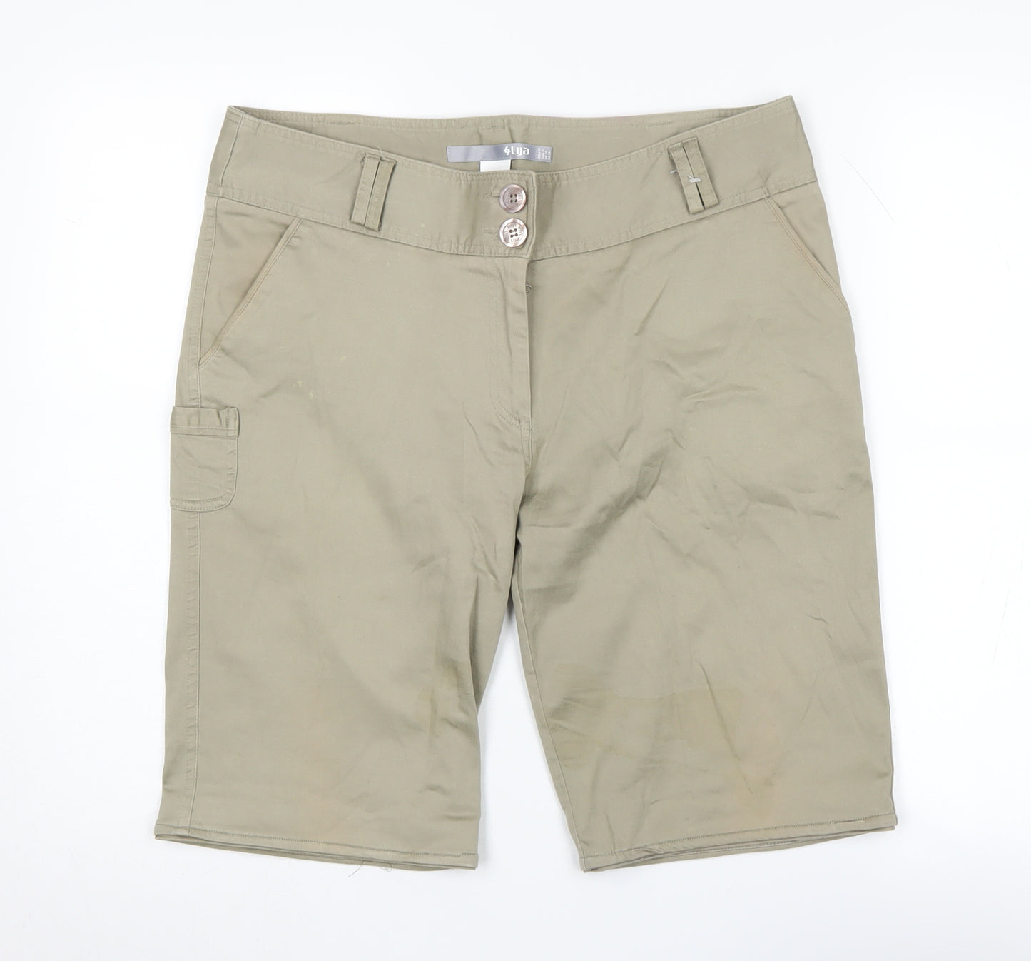 Lija Women's Beige Chino Shorts Size 14 with Pockets