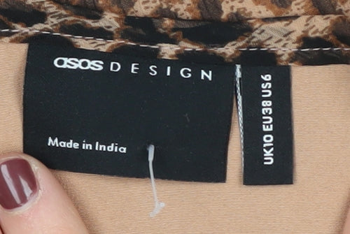 ASOS Women’s Brown Animal Print Sleeveless Dress Size 10