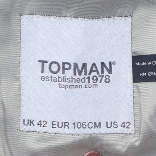 Topman Men's Black Blazer, Size 42, Formal Single-Breasted Jacket