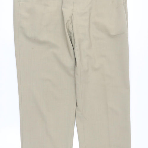 Marks and Spencer Men's Beige Regular Fit Trousers