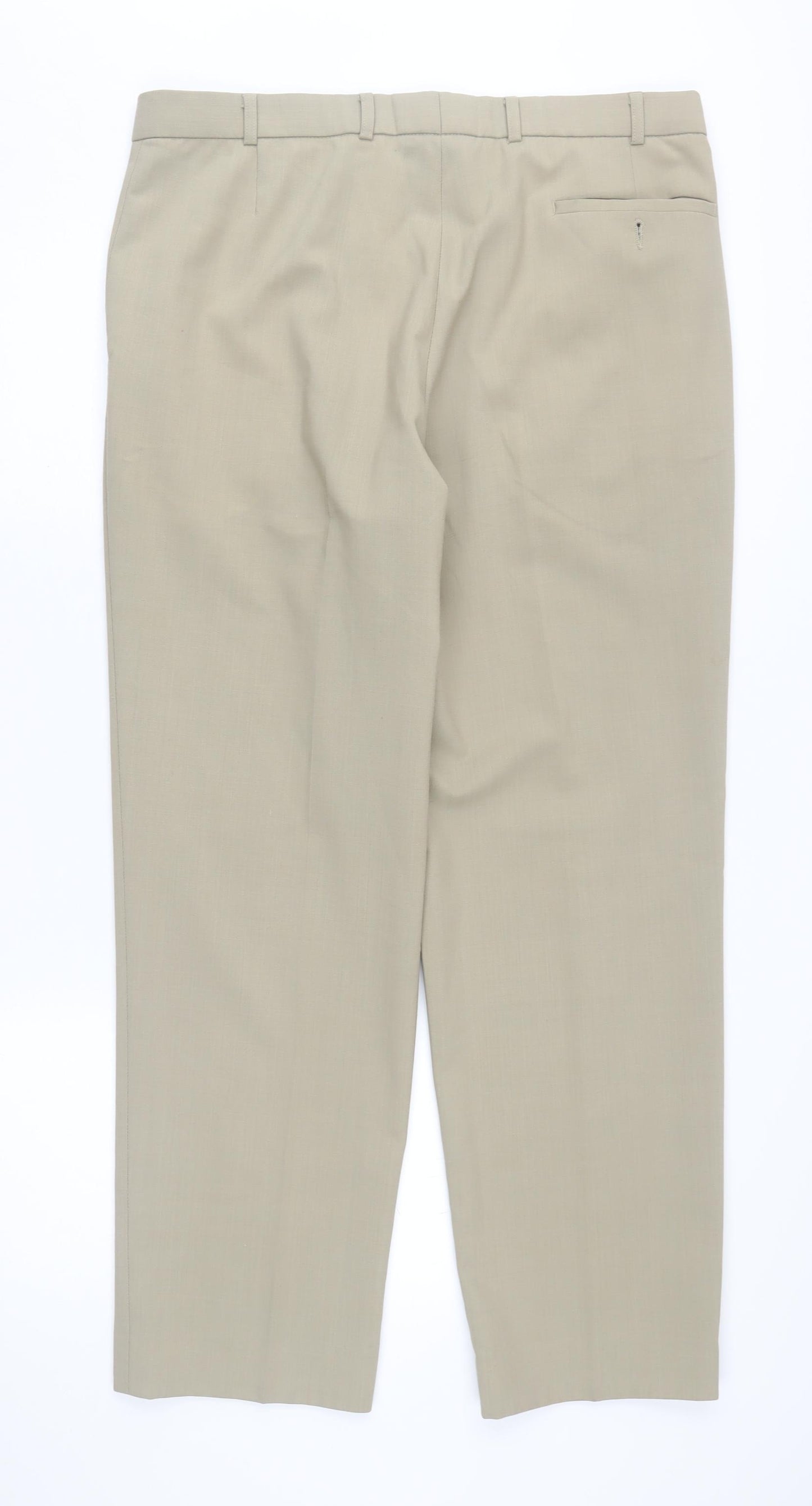 Marks and Spencer Men's Beige Regular Fit Trousers