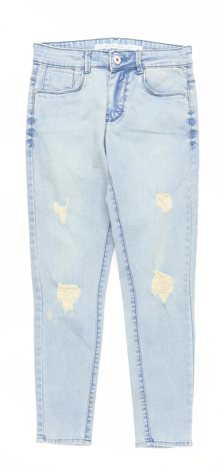 Code Sixtyone Women's Blue Skinny Distressed Jeans Sz 30
