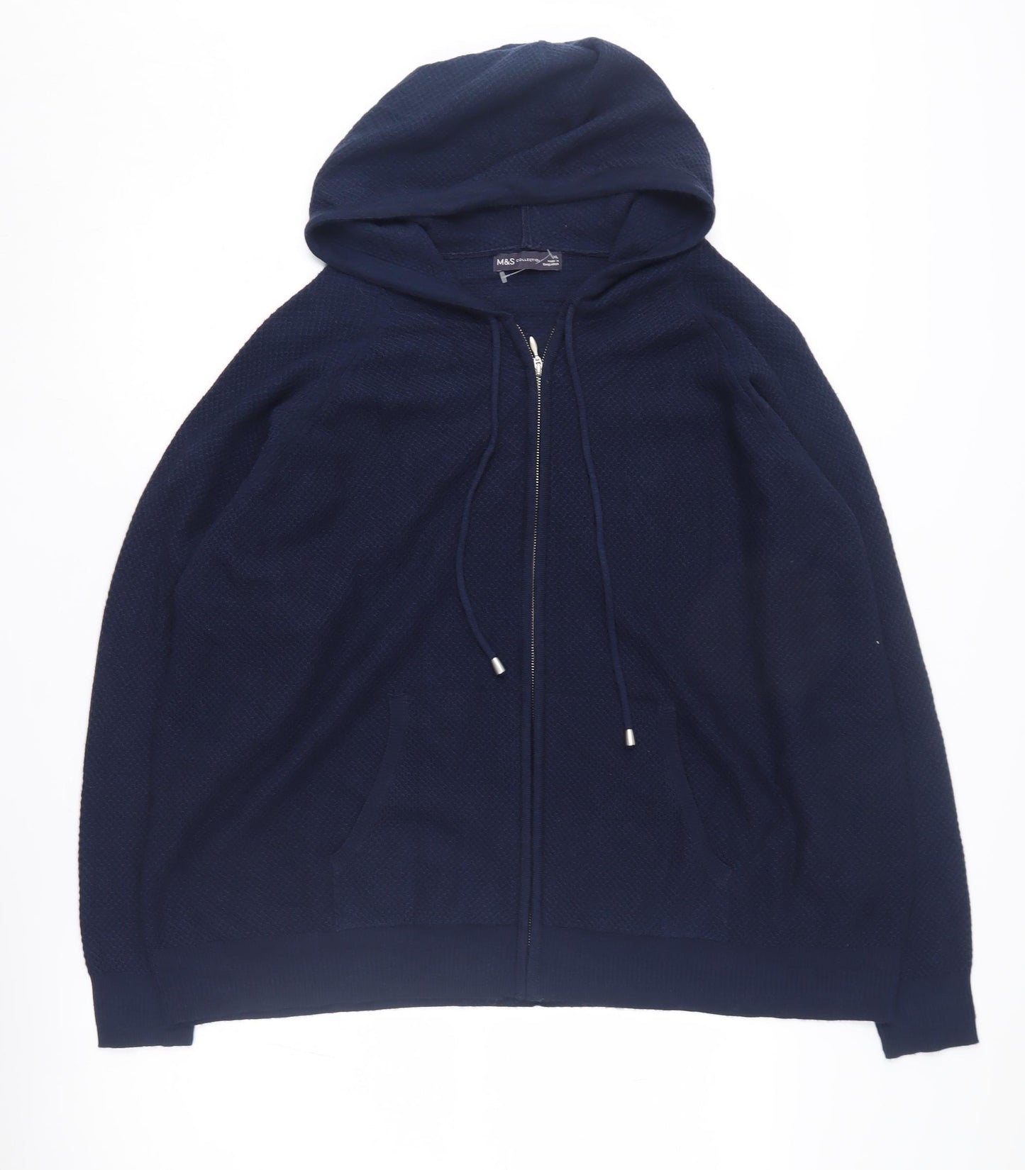 Marks and Spencer Blue Unisex Full Zip Hoodie XL