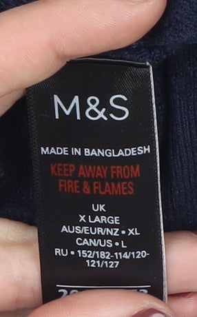 Marks and Spencer Blue Unisex Full Zip Hoodie XL