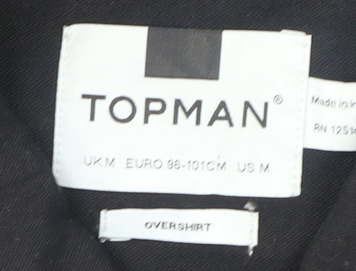 Topman Men's Black Cotton Mid-Length Jacket M