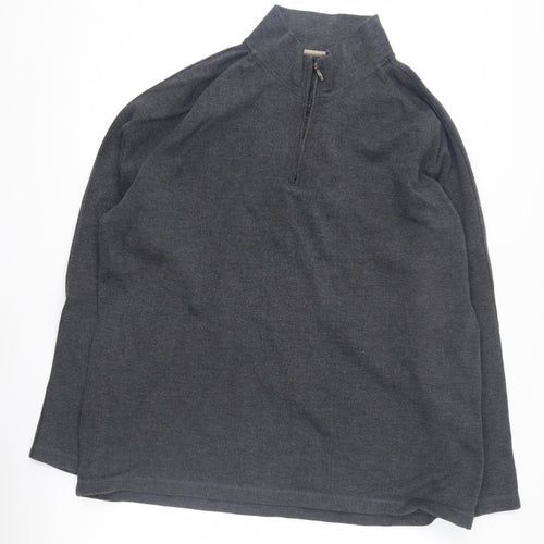 Maine New England Men's Grey 3XL 1/4 Zip Sweatshirt