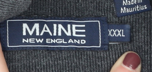 Maine New England Men's Grey 3XL 1/4 Zip Sweatshirt