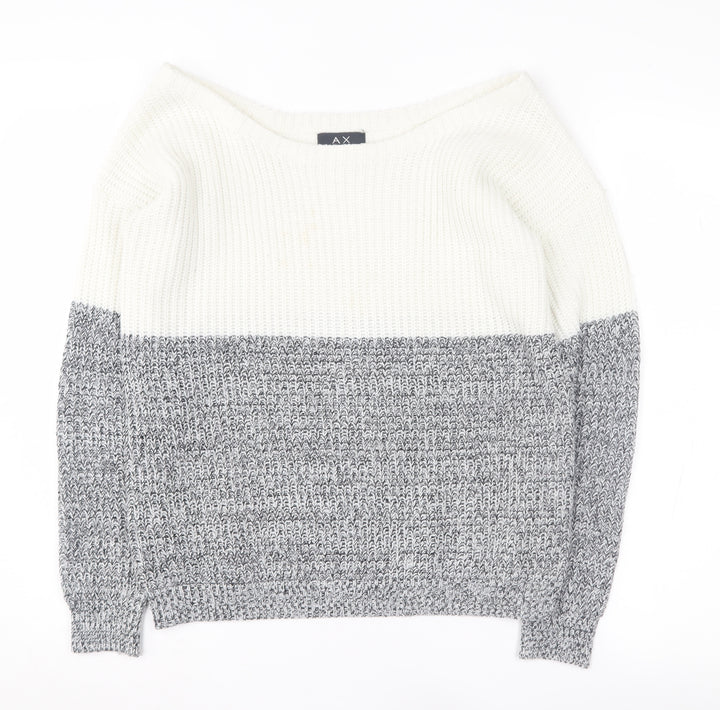 AX Paris Women's Multicoloured Jumper, S, Boat Neck