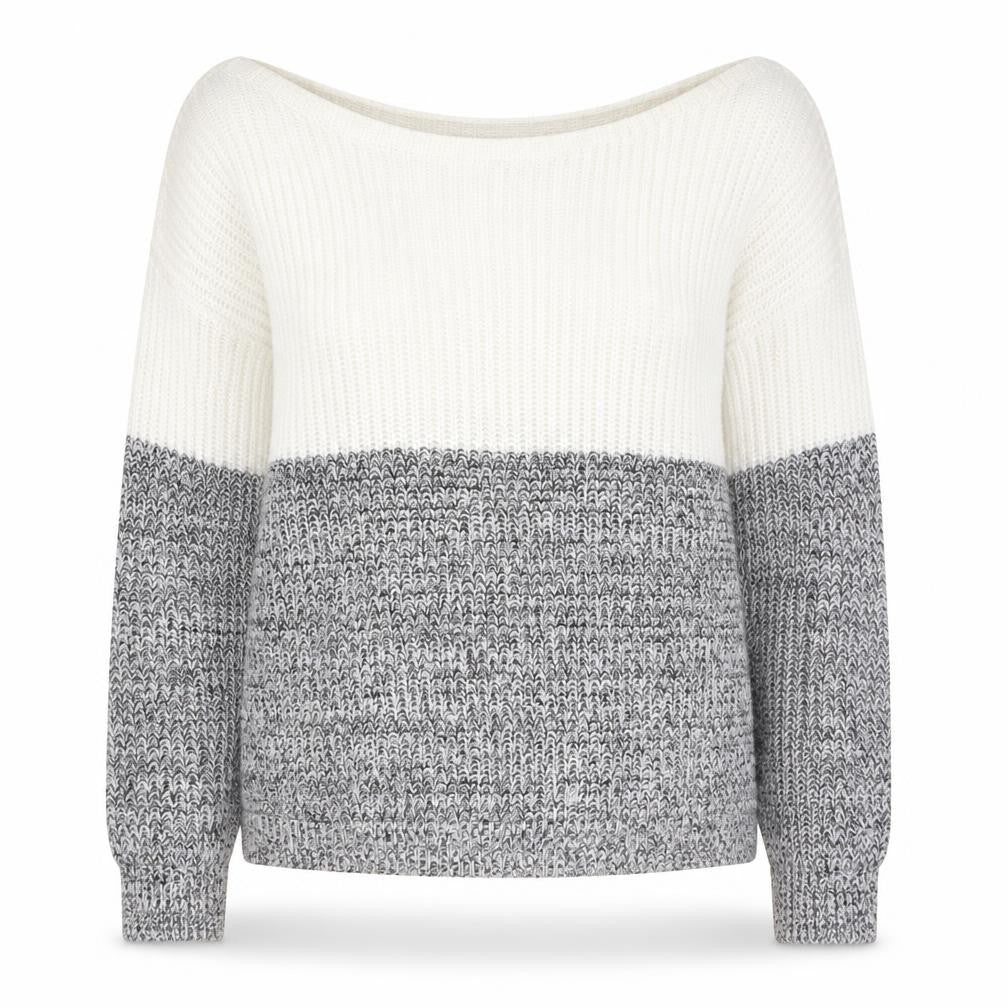 Front view of AX Paris Women's Multicoloured Jumper, S, Boat Neck