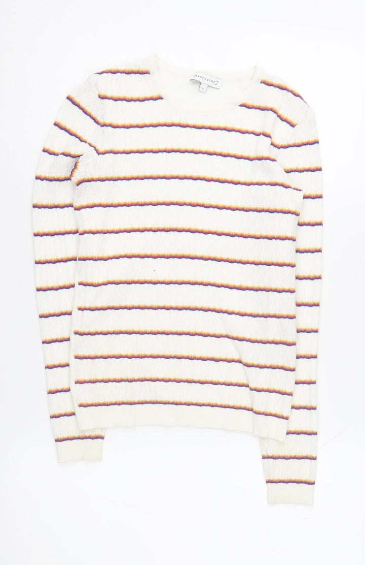Warehouse Women's Multicoloured Striped Pullover Jumper Size 6