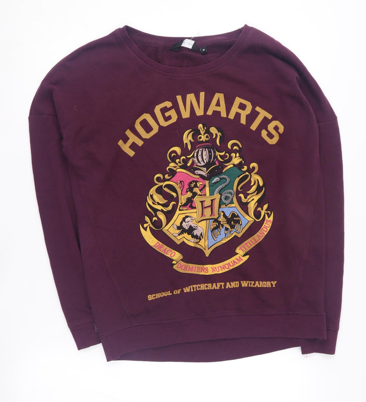 New Look Women's Purple Crew Neck Hogwarts Sweatshirt Size 10