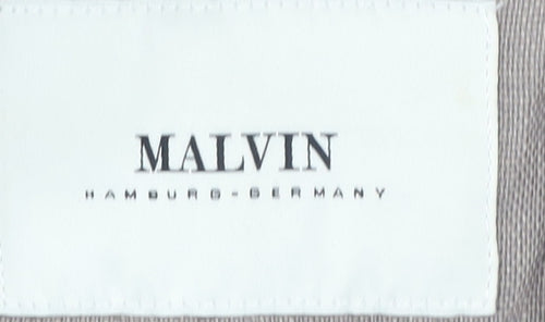 Malvin Women's Brown Linen Blazer Size 12 Single-Breasted