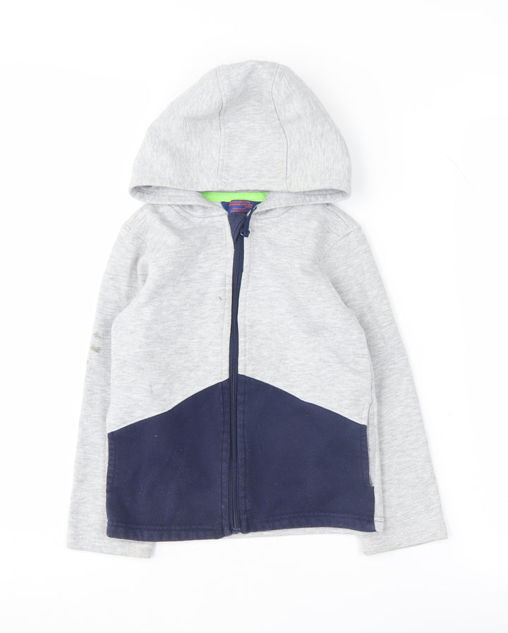 Mountain Warehouse Boys Grey and Blue Full Zip Hoodie 5-6 Years