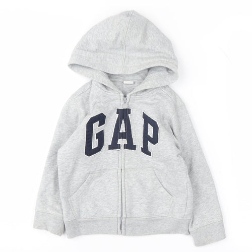 GAP Boys Grey Full Zip Hoodie, 4 Years, Casual Style