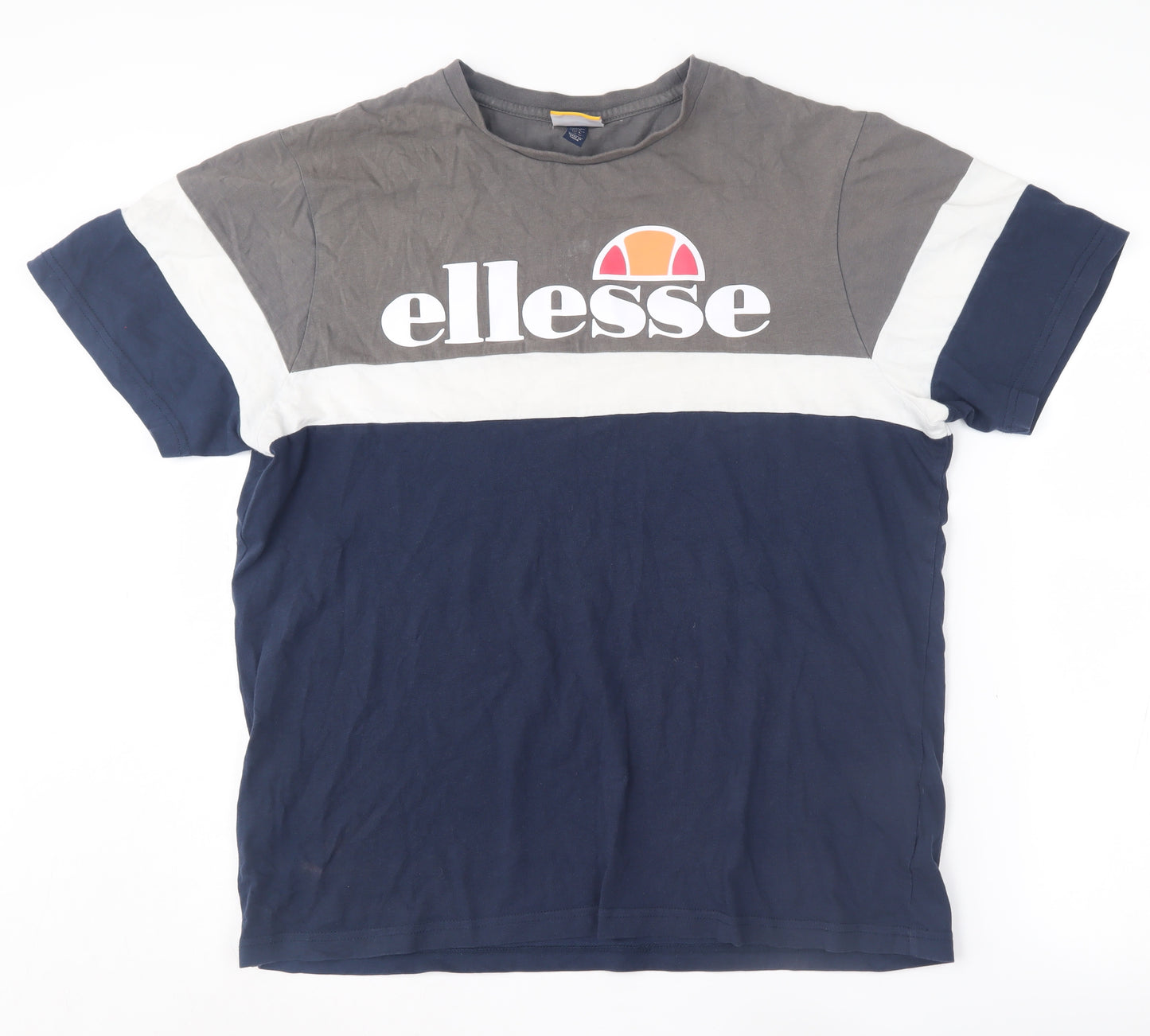 Ellesse Men's Blue Grey Crew Neck Sports T-Shirt Size L