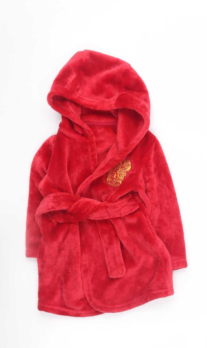 Harry Potter Red Unisex Baby Robe 6-9 Months - Hooded Fleece