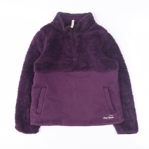 Peter Storm Girls Purple Fleece Pullover Sweatshirt 7-8 Years