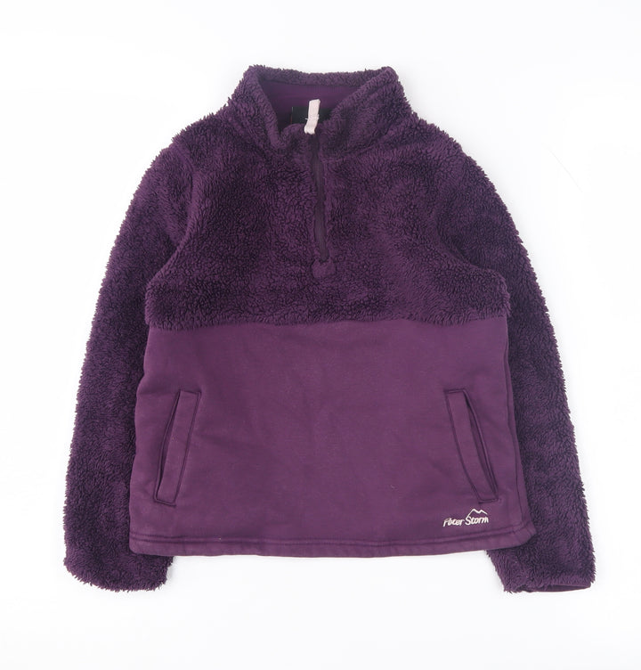 Peter Storm Girls Purple Fleece Pullover Sweatshirt 7-8 Years