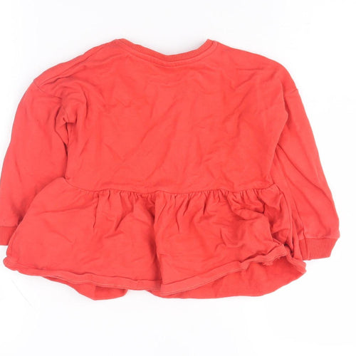 Disney Girls Red Mickey Long Sleeve T-Shirt, Size 2 Years