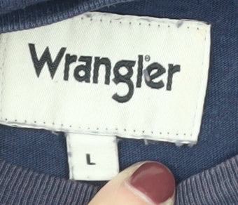 Wrangler Men's Blue L T-Shirt, Classic Crew Neck