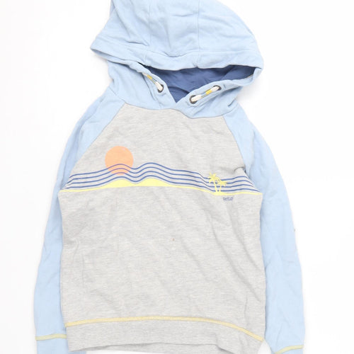 FatFace Boys Blue/Grey Beach Print Hoodie 4-5 Years