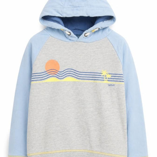 FatFace Boys Blue/Grey Beach Print Hoodie 4-5 Years