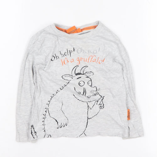 Gruffalo Boys Grey Graphic Long Sleeve Top 2-3 Years