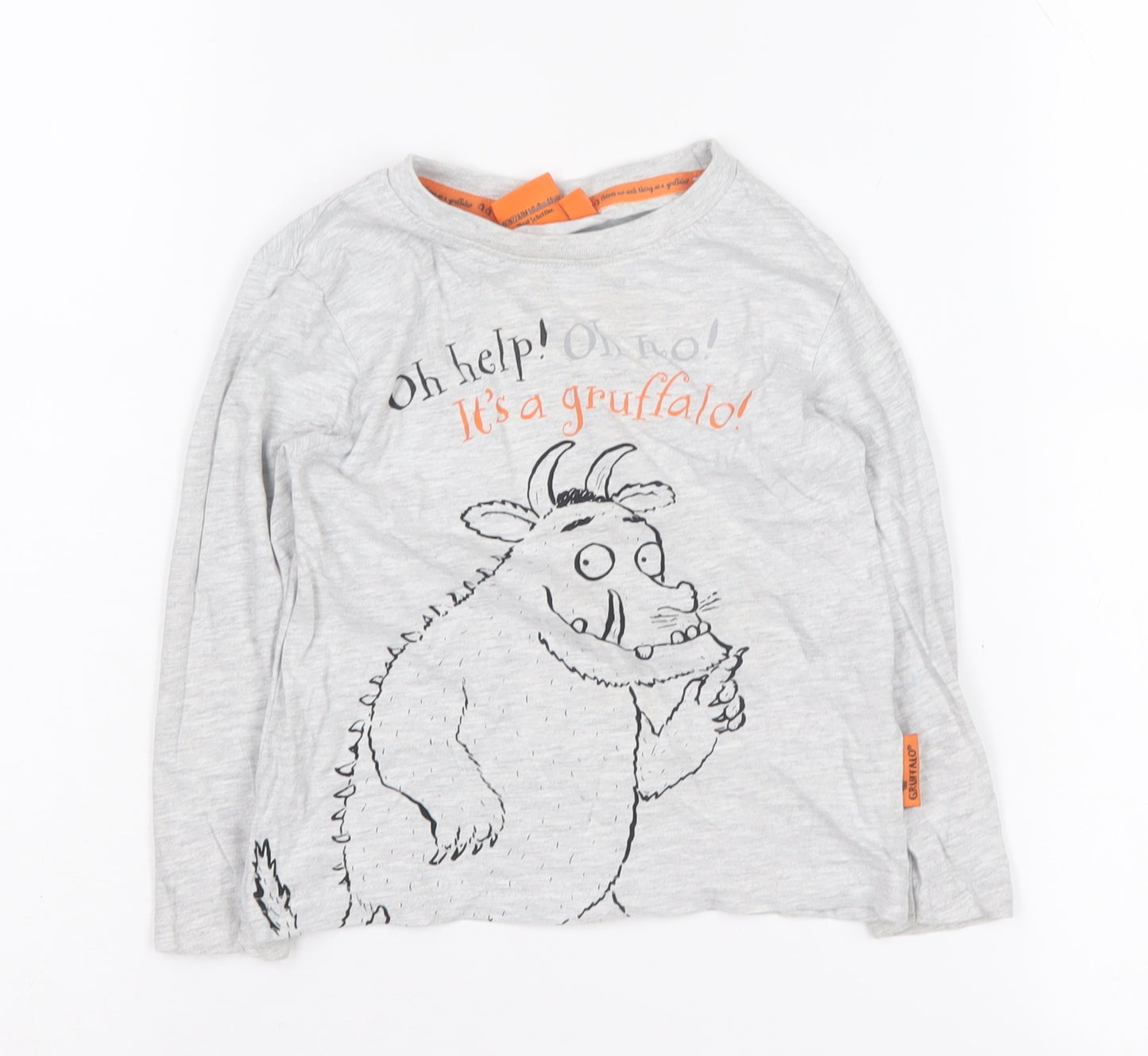 Gruffalo Boys Grey Graphic Long Sleeve Top 2-3 Years