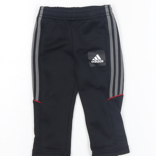 Adidas Unisex Black Track Pants 12-18M for Activewear