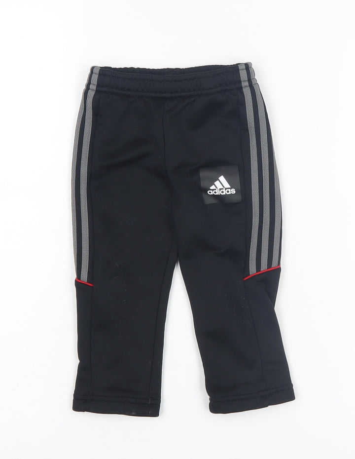 Adidas Unisex Black Track Pants 12-18M for Activewear