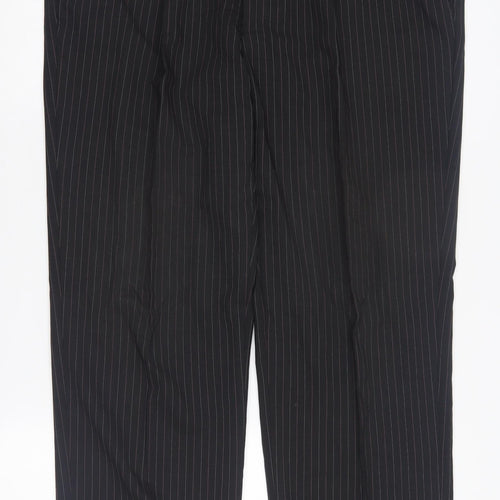 Impressions Men's Black Pinstripe Dress Pants 38/31