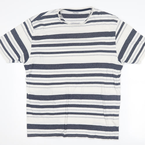 James Pringle Men's XL Striped T-Shirt Blue White