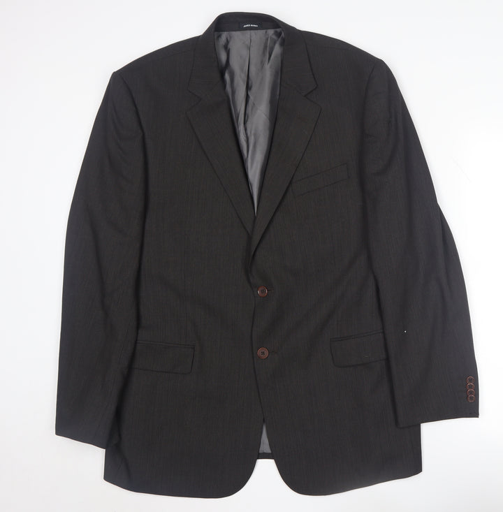 James Barry Men's Black 44R Suit Jacket Blazer