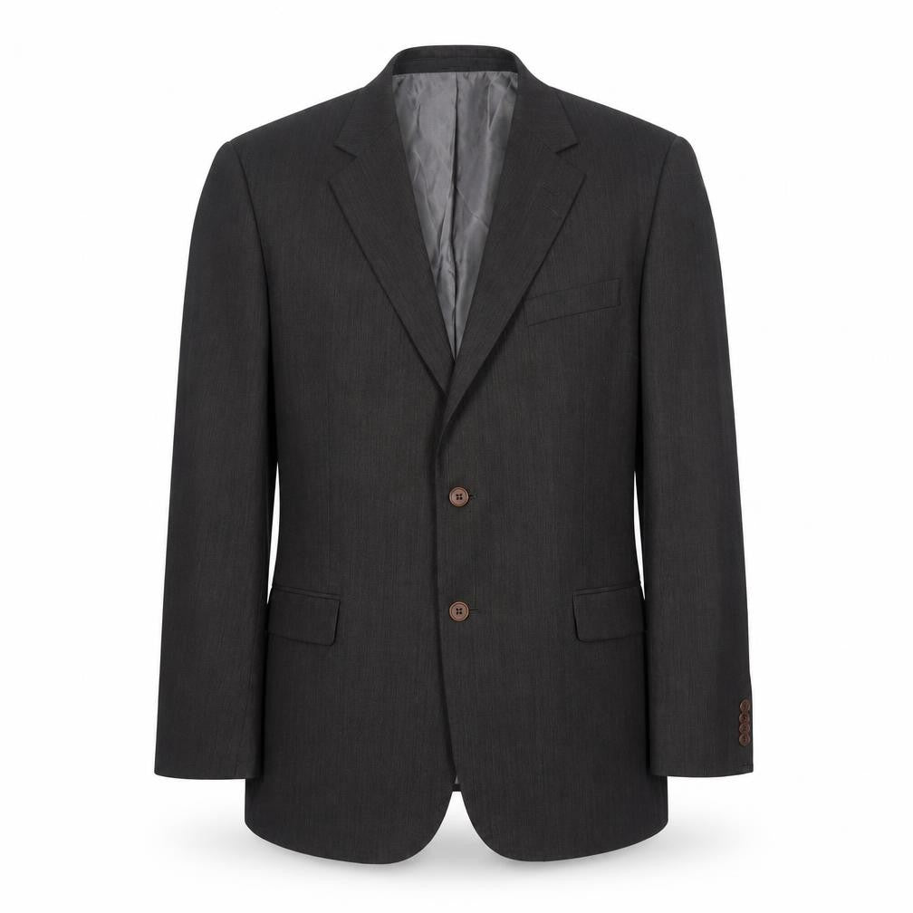 Front view of James Barry Men's Black 44R suit jacket